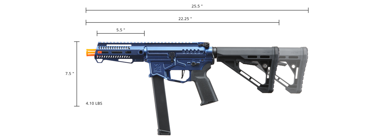 Zion Arms R&D Precision Licensed PW9 Mod 1 Airsoft Rifle with Delta Stock (Cerakote Color: Cobalt Blue)