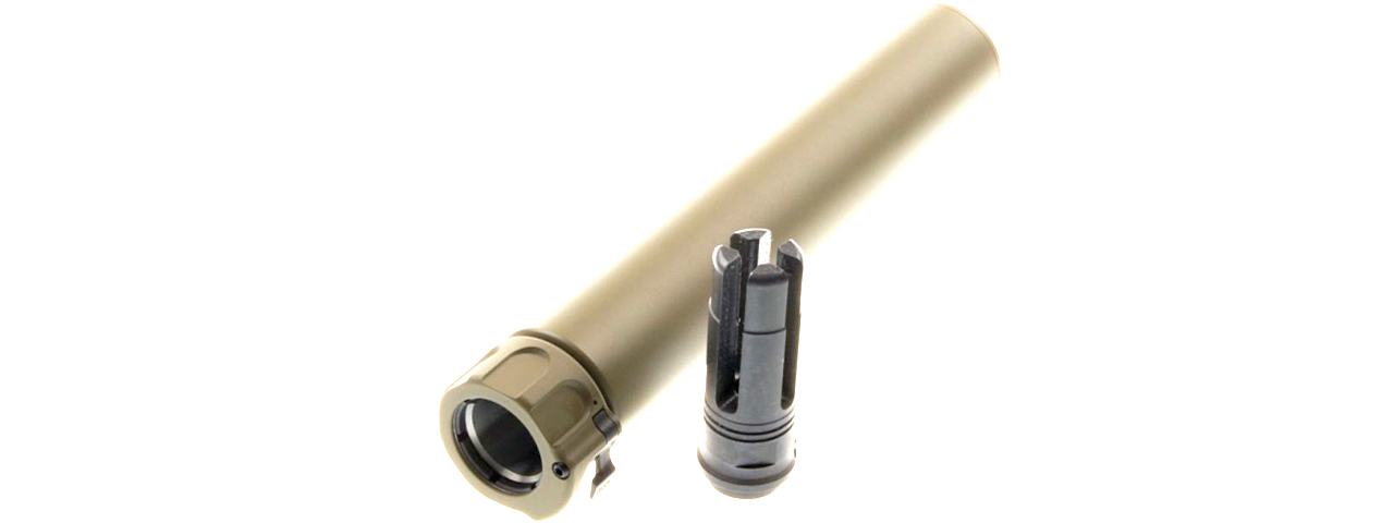 Atlas Custom Works 14mm CCW QD SOCOM 762-RC Mock Suppressor with Flash Hider (Color: Desert Tan)