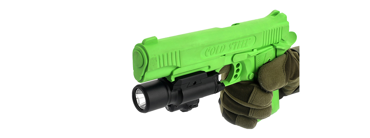 Atlas Custom Works X400 Tactical LED Rail Mount Light w/ Green Laser (Black)