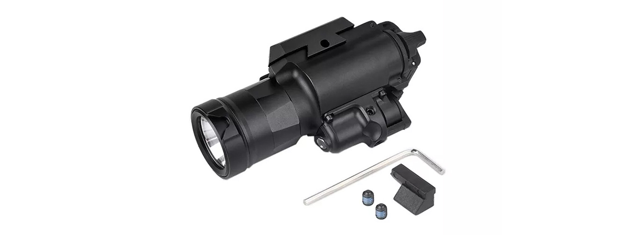 Atlas Custom Works X400UH-A Picatinny Mount Pistol Scout Light w/ Red Laser - (Black)