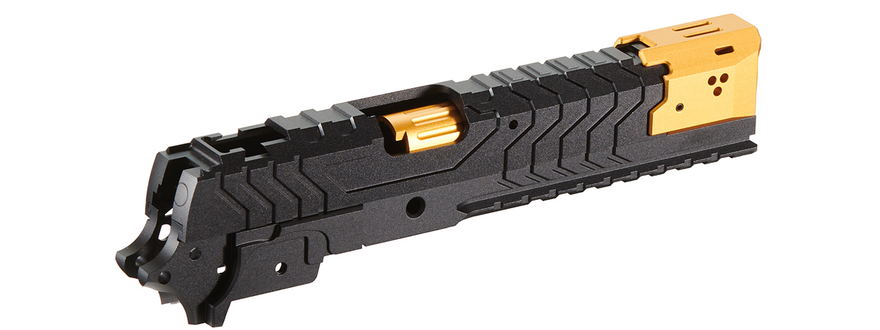 Atlas Custom Works CNC Aluminum Matrix Kit for Marui Hi-Capa GBB Airsoft Pistols - (Black/Gold)