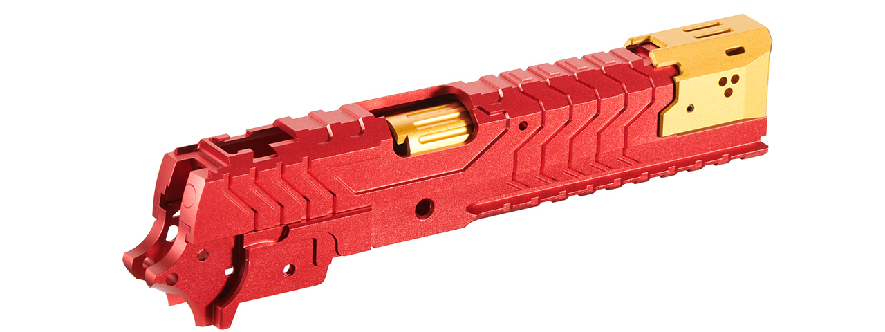 Atlas Custom Works CNC Aluminum Matrix Kit for Marui Hi-Capa GBB Airsoft Pistols - (Red/Gold)