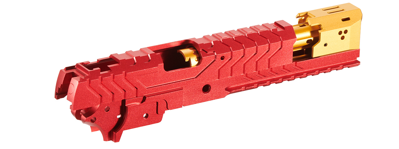 Atlas Custom Works CNC Aluminum Matrix Kit for Marui Hi-Capa GBB Airsoft Pistols - (Red/Gold)