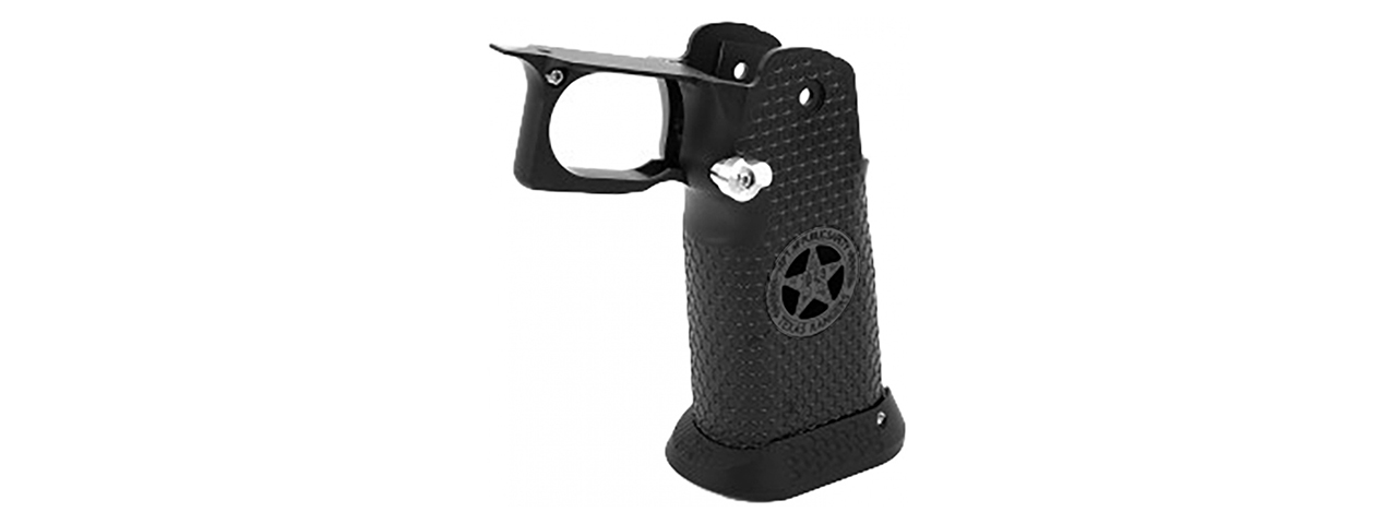 AIRSOFT MASTERPIECE ALUMINUM GRIP FOR HI-CAPA AIRSOFT PISTOLS TEXAS RANGERS TYPE 5 (BLACK)