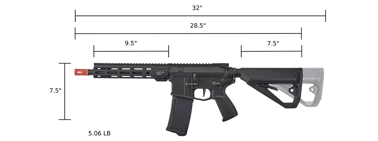 ARCTURUS Sword MOD1 CQB 9.55" AEG LITE FE - (Black)