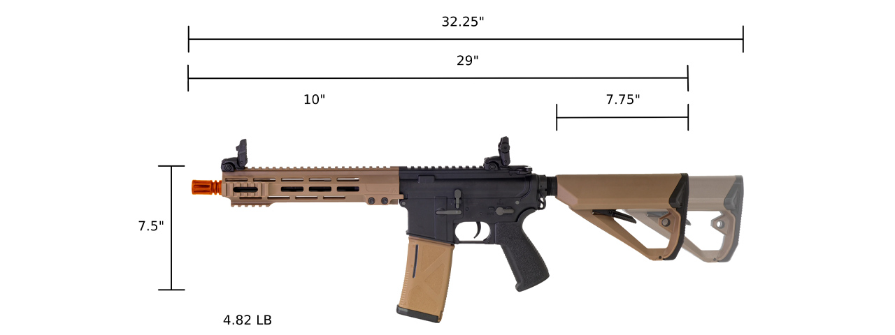 Arcturus Tactical LWT MK-I CQB 10" AEG Sport Rifle Starter Pack - (Black/Tan)