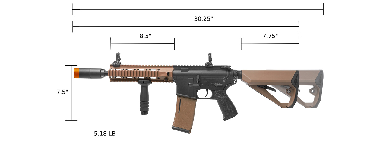 Arcturus Tactical LWT MK-II CQB 10" AEG Rifle - (Black/Tan)