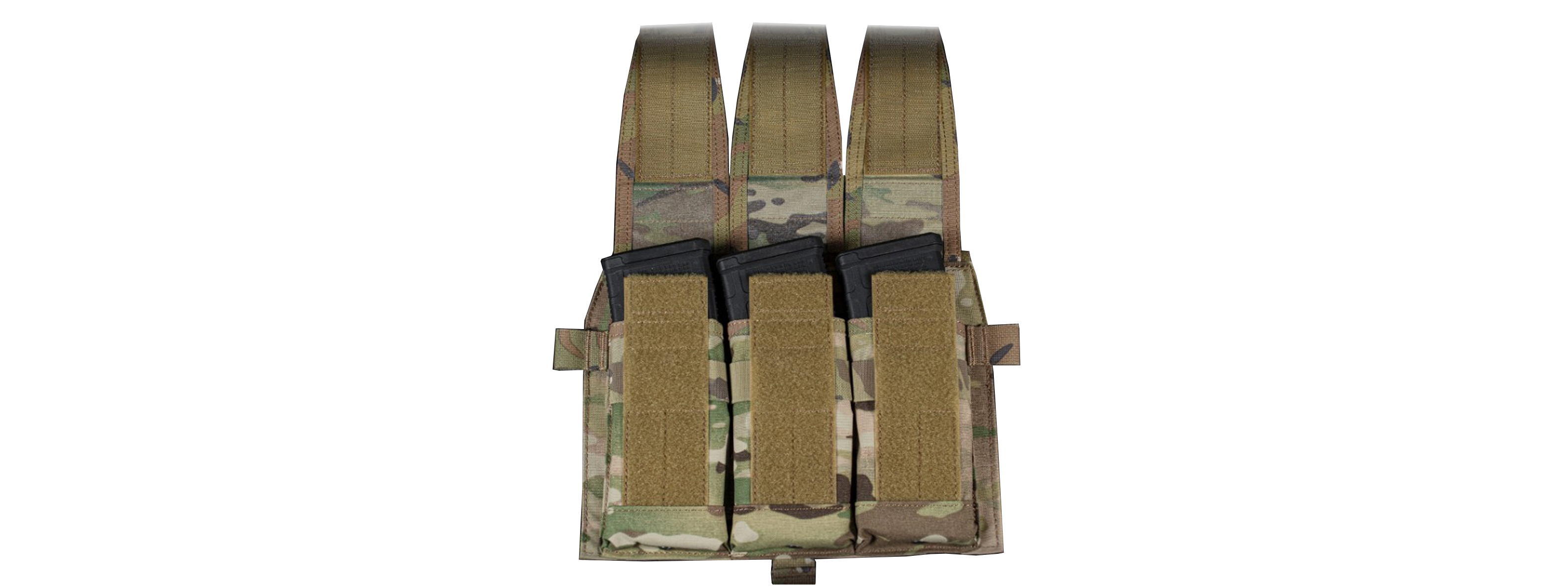 Tactical M4 Flapped Triple Magazine Pouch - (Camo)