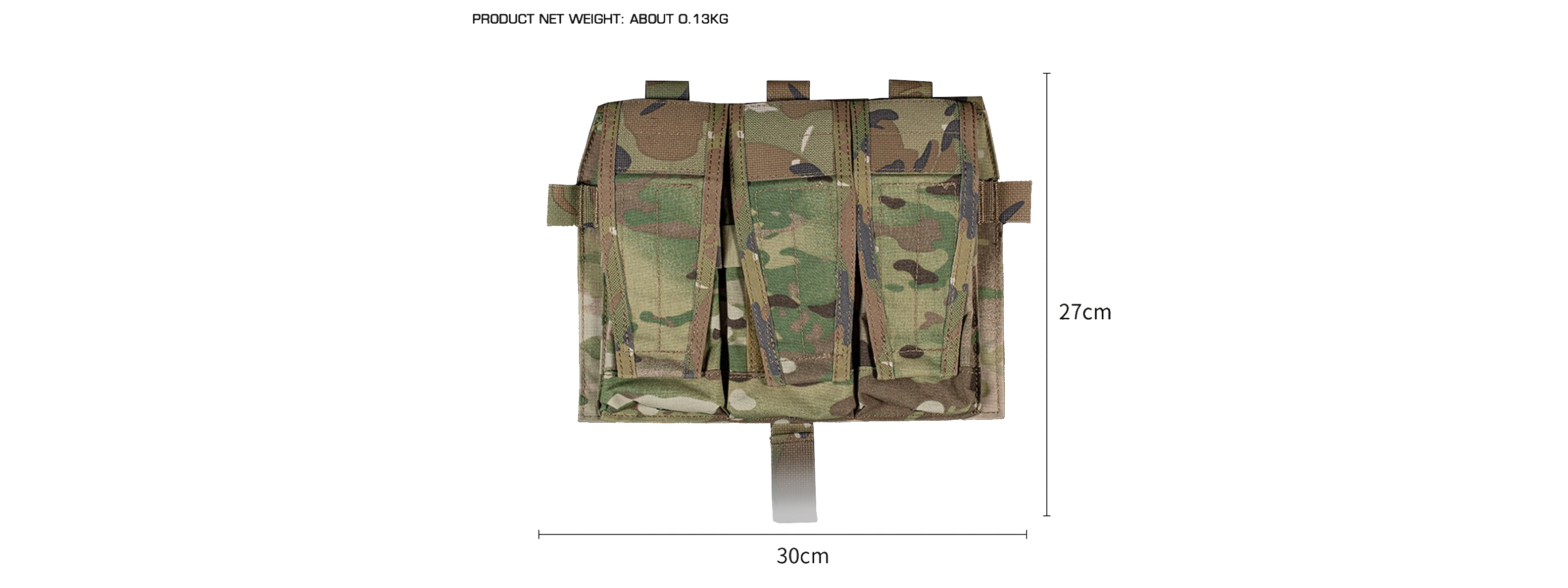 Tactical M4 Flapped Triple Magazine Pouch - (Camo)