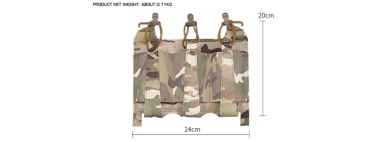 Triple Elastic Mag Pouch For Tactical Vests - (Camo)