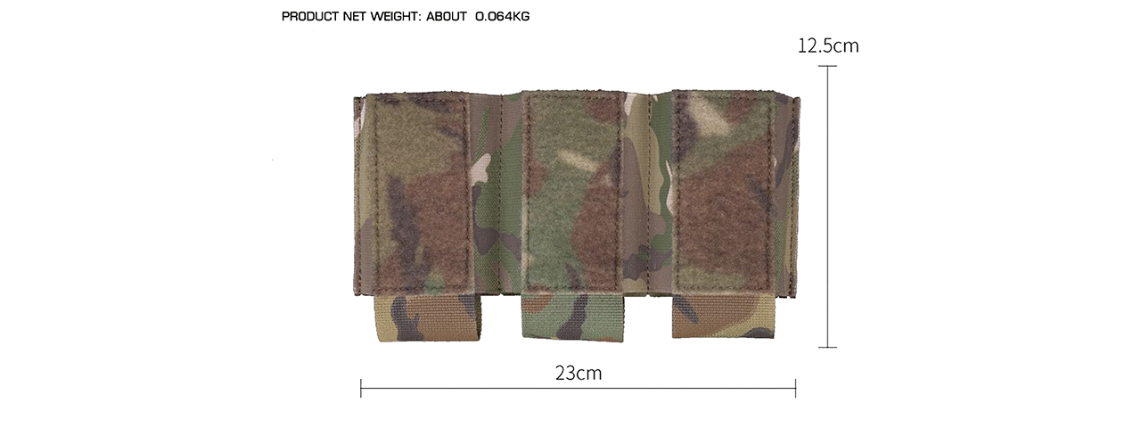 Triple 5.56 Magazine Pouch Attachment For Tactical Vests - (Camo)