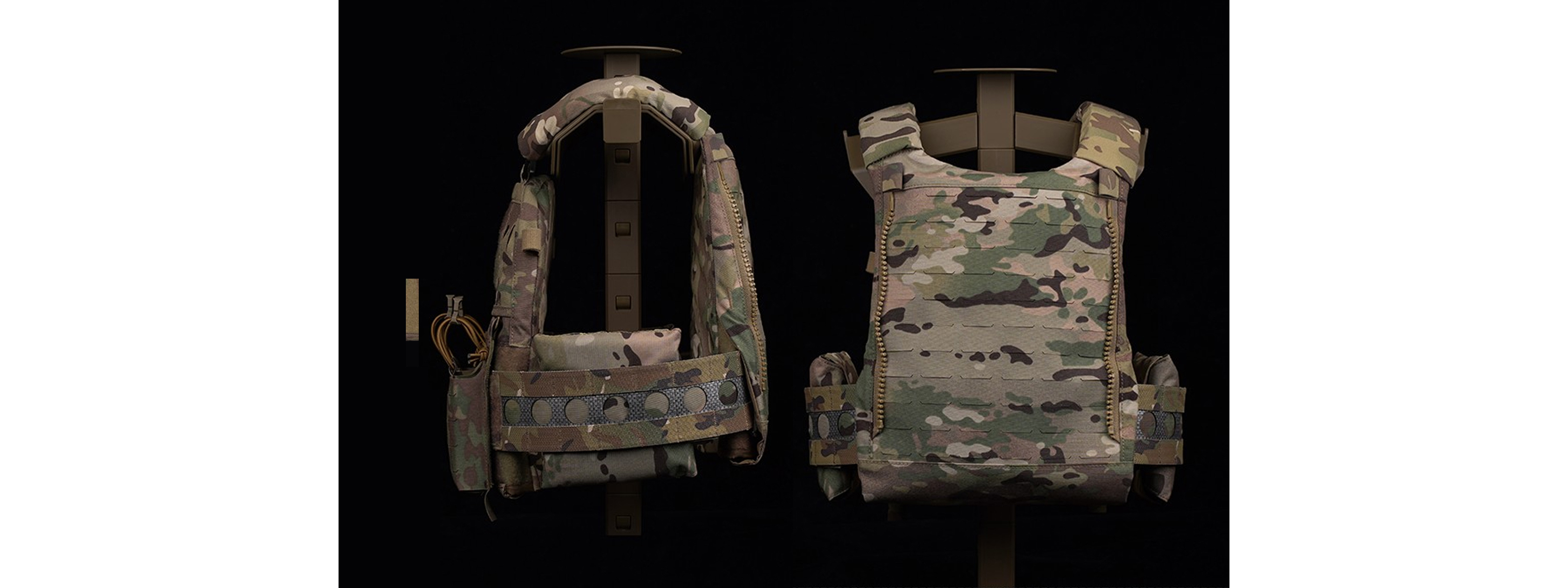 Plate Carrier Tactical Vest w/ Mag Pouches - (Camo)