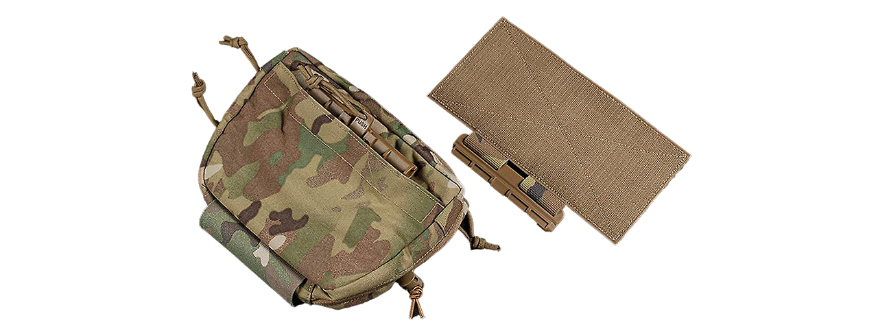 Tactical Vest Drop Pouch Equipment With Shoulder Strap Quick Release Rail - (Camo)