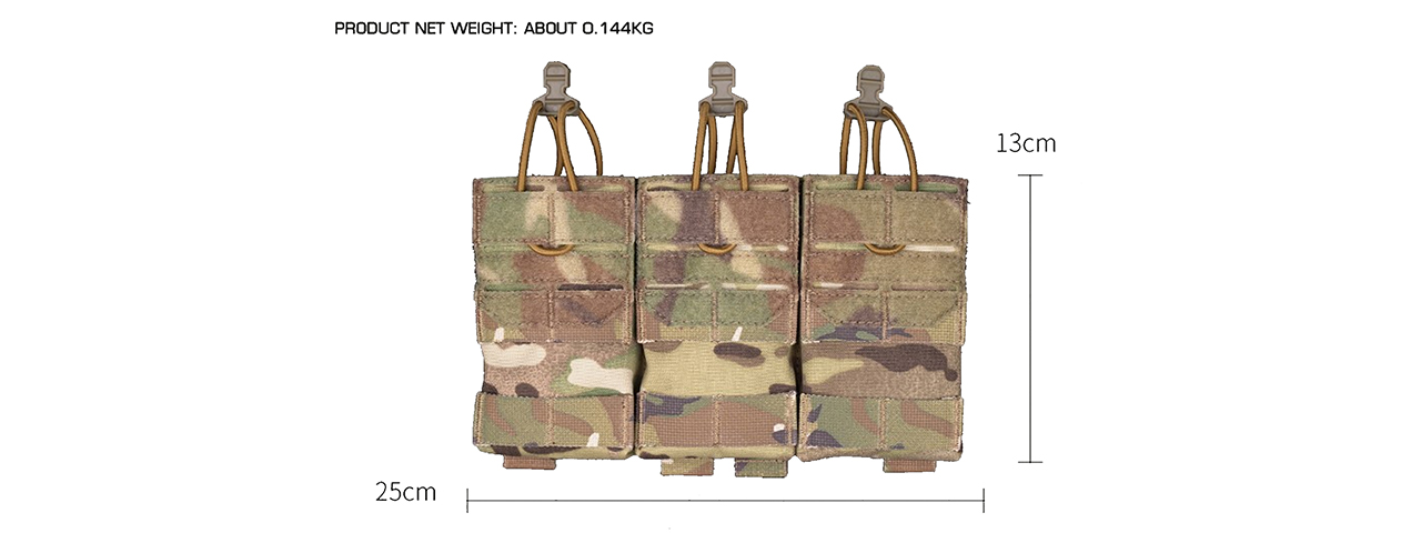 Dual Purpose 5.56 Triple Magazine Pouch - (Camo)