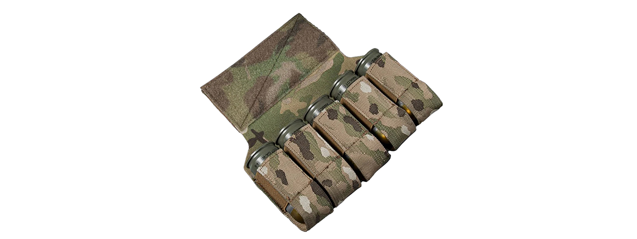 MOLLE Webbing Quintuplets Grenade Pouches For Tactical Vest Expansion - (Camo