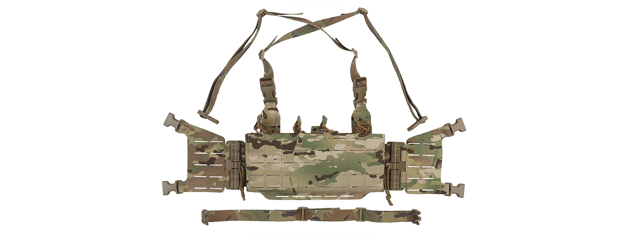 Tactical Molle Chest Rig Vest w/ 5.56 Magazine Front Panel - (Camo)