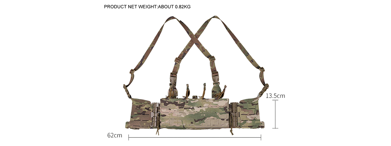 Tactical Molle Chest Rig Vest w/ 5.56 Magazine Front Panel - (Camo)