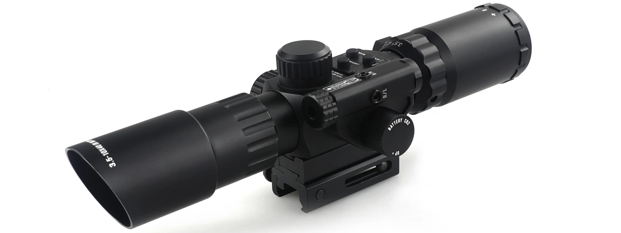 Lancer Tactical 3.5-10x40IR Short Red Dot Scope Equipped With Red Laser Mechanism Fits 11mm/20mm Rails - (Black)