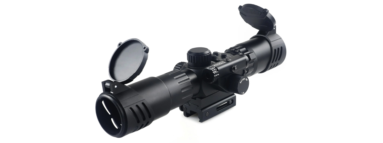 Lancer Tactical 3.5-10x40IR Short Red Dot Scope Equipped With Red Laser Mechanism Fits 11mm/20mm Rails - (Black)