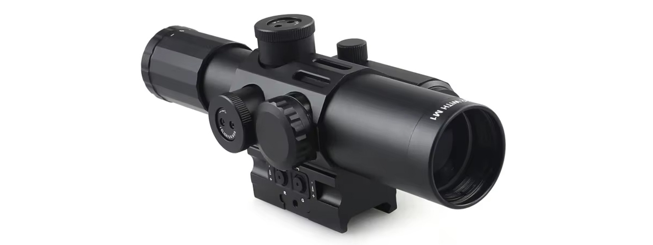 Lancer Tactical 4x32M1 Short Multi-Function Collimator Scope with Red Dot - (Black)