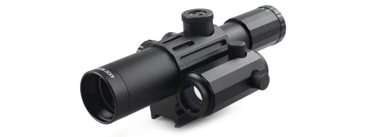 Lancer Tactical 4x32M1 Short Multi-Function Collimator Scope with Red Dot - (Black)