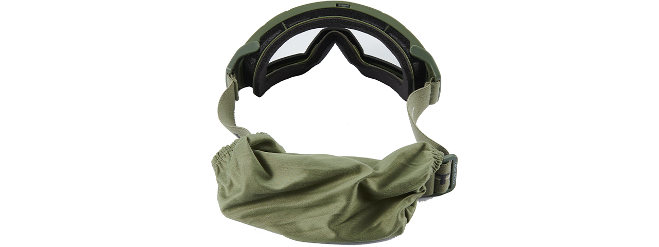 Lancer Tactical Rage Protective Green Airsoft Goggles (CLEAR LENS)