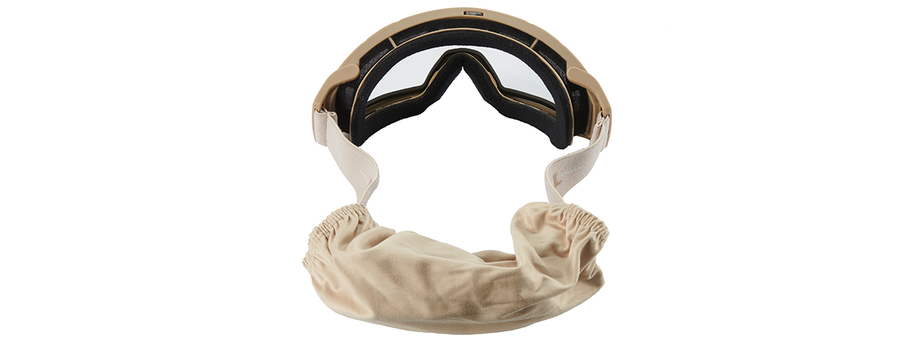 Lancer Tactical Rage Protective Tan Airsoft Goggles (CLEAR LENS)