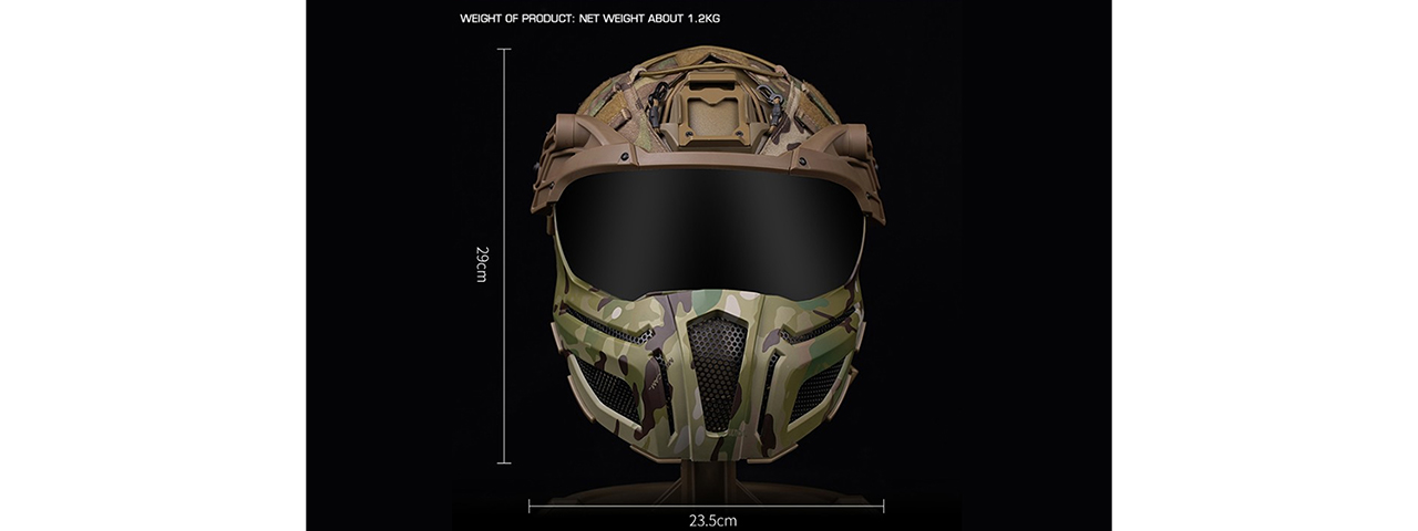 Full Protection Tactical FAST Airsoft Helmet - (Camo)