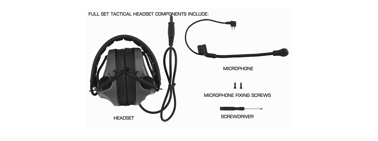 Airsoft C5 Tactical Communication Headset - (Black)