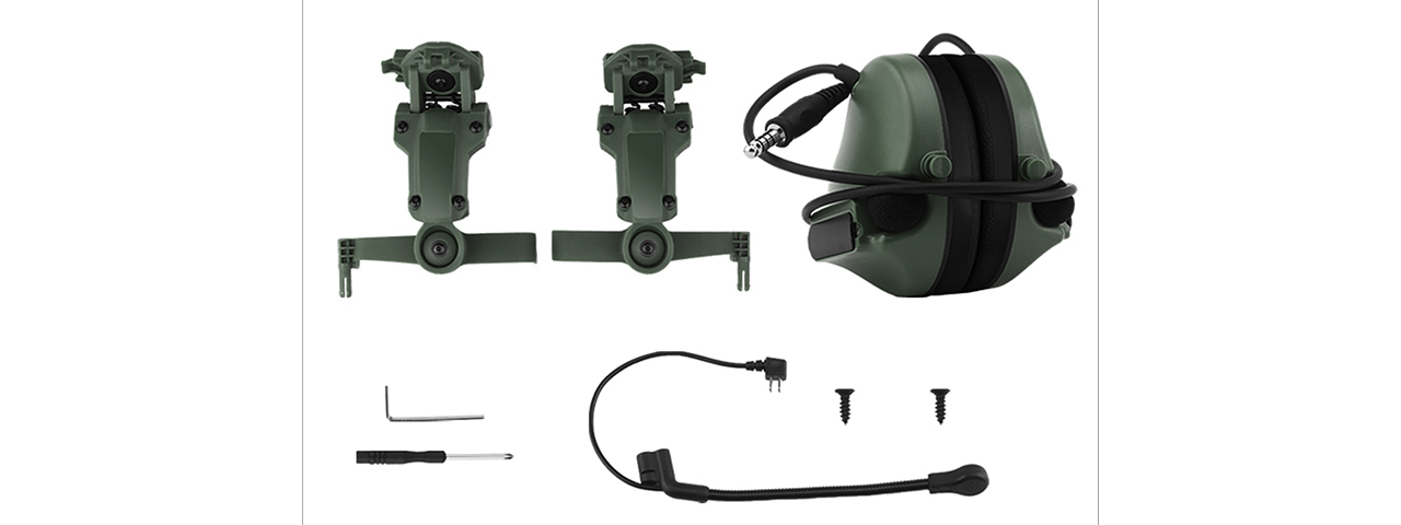 Airsoft C5 Tactical Communication Headset For Helmets - (OD Green)