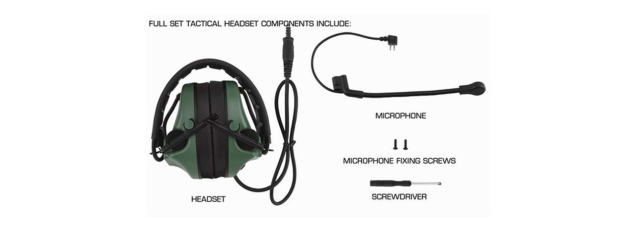 Airsoft C5 Tactical Communication Headset - (OD Green)