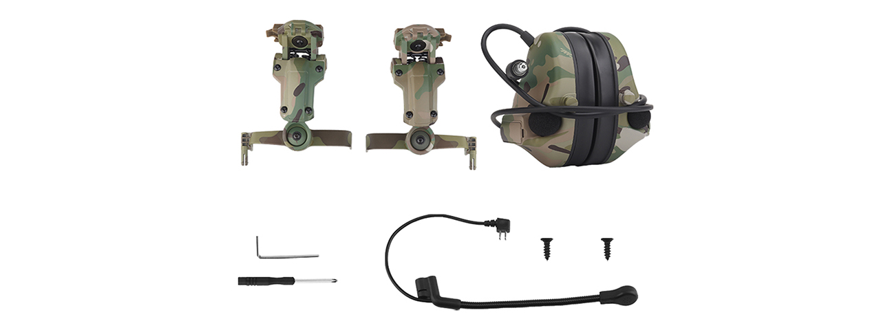 Airsoft C5 Tactical Communication Headset w/ Noise Reduction For Helmets - (Camo)