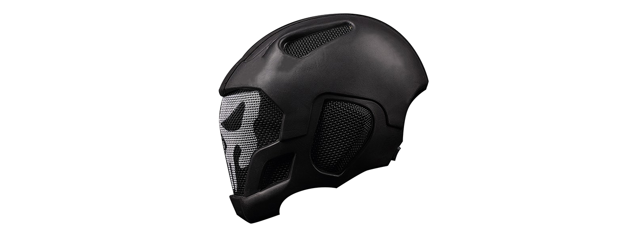 Tactical Lightweight Mesh Full Protection Face Mask & Helmet - (Black)