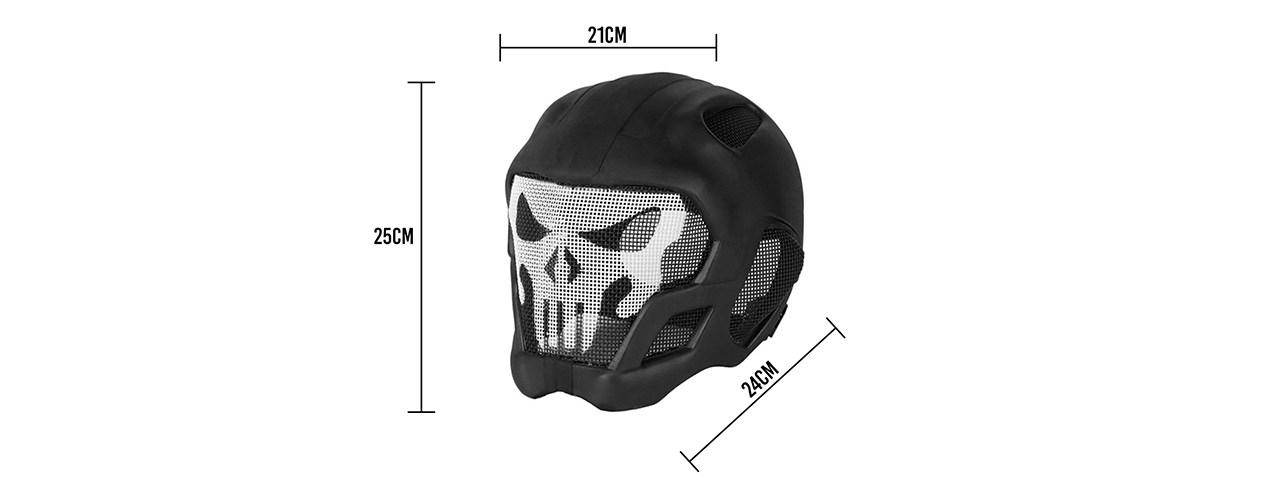 Tactical Lightweight Mesh Full Protection Face Mask & Helmet - (Black)