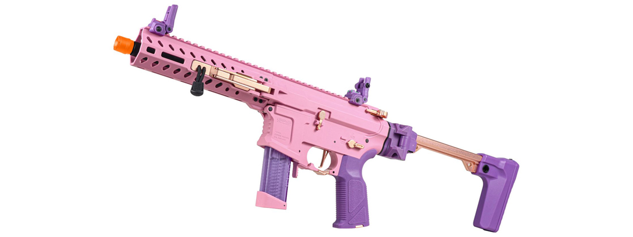 G&G FAR 9 Rapid Folding PCC Airsoft AEG Rifle - (Pink)