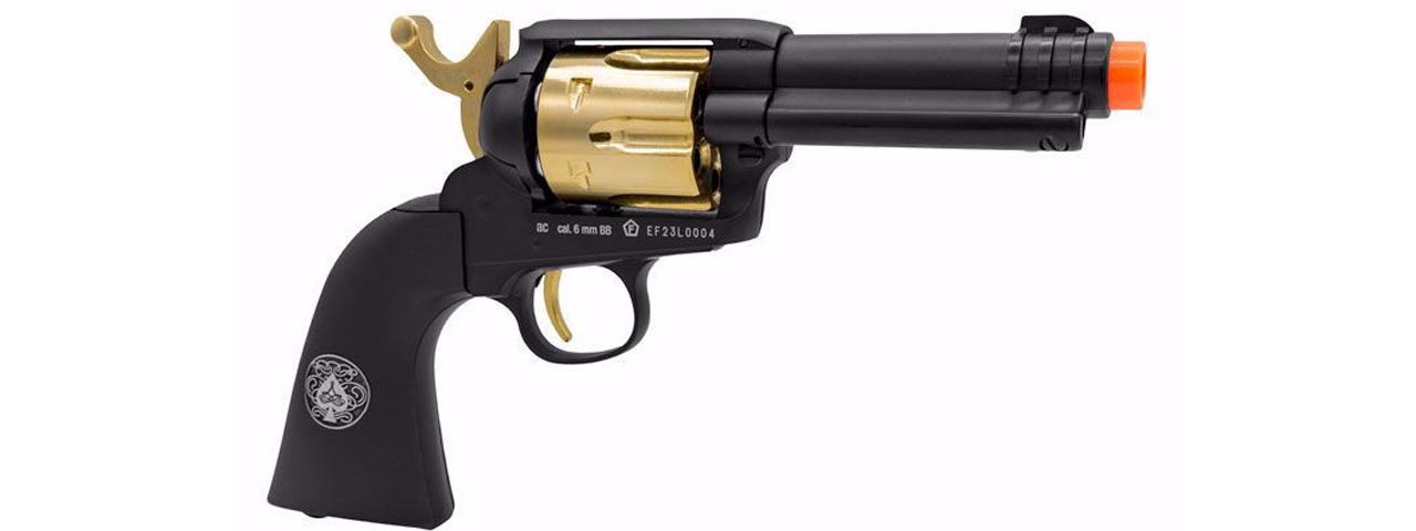 Umarex Legends Gambler High Stakes Limited Edition CO2 Powered Airsoft Single Action Revolver - (Black/Gold)