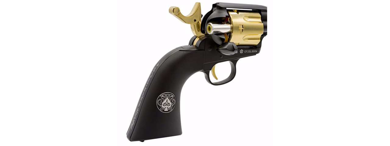 Umarex Legends Gambler High Stakes Limited Edition CO2 Powered Airsoft Single Action Revolver - (Black/Gold)