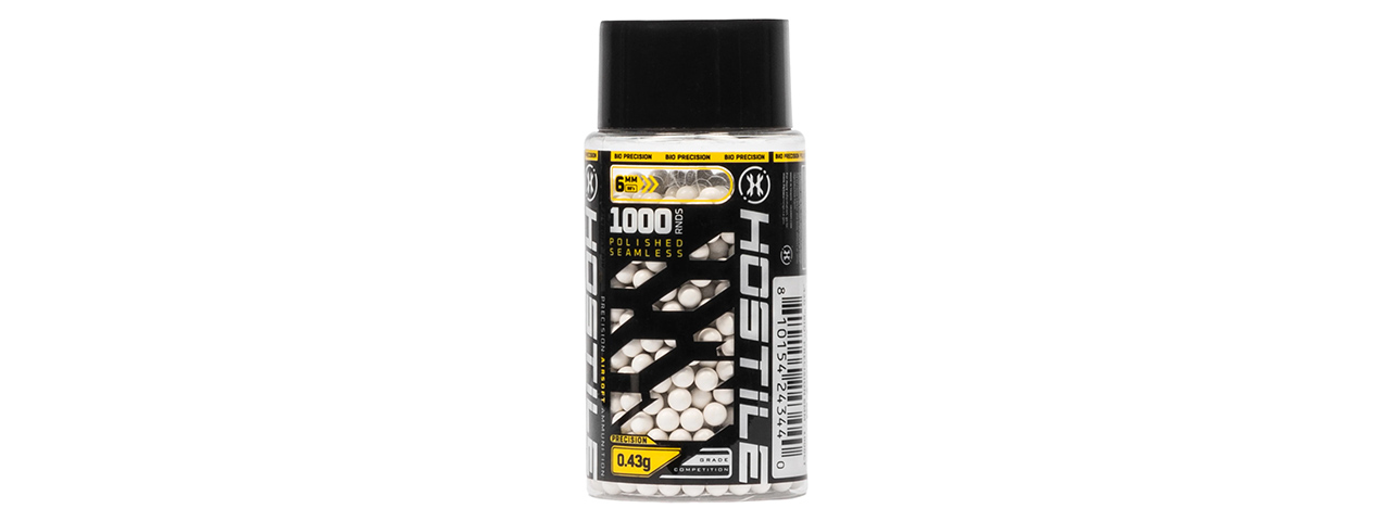 HK Army HOSTILE Biodegradable Precision 1000 Count .43G BB's - (White)