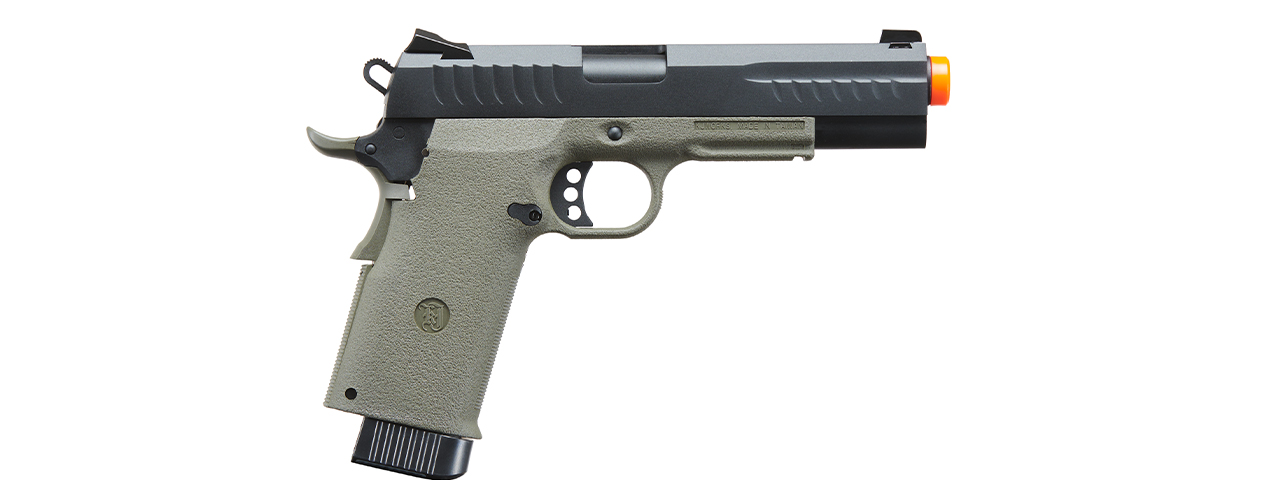 KJW Metal Slide KP-08 1911 CO2 Gas Blow Back Pistol - (OD Green)