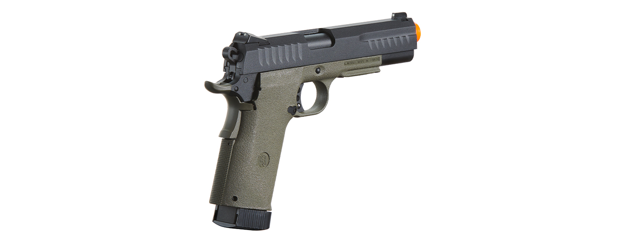 KJW Metal Slide KP-08 1911 CO2 Gas Blow Back Pistol - (OD Green)