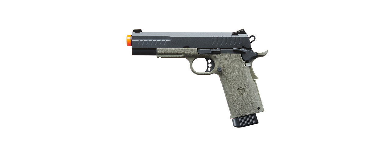 KJW Metal Slide KP-08 1911 CO2 Gas Blow Back Pistol - (OD Green)