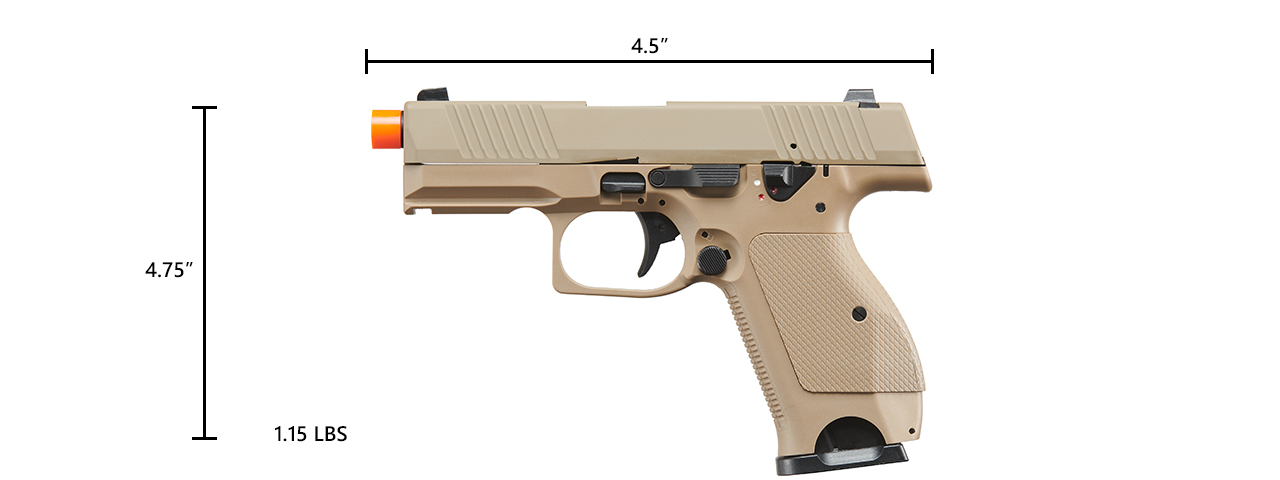 Kizuna Works KW-15K Gas Blowback Airsoft Pistol - (Metal/Cerakote FDE)