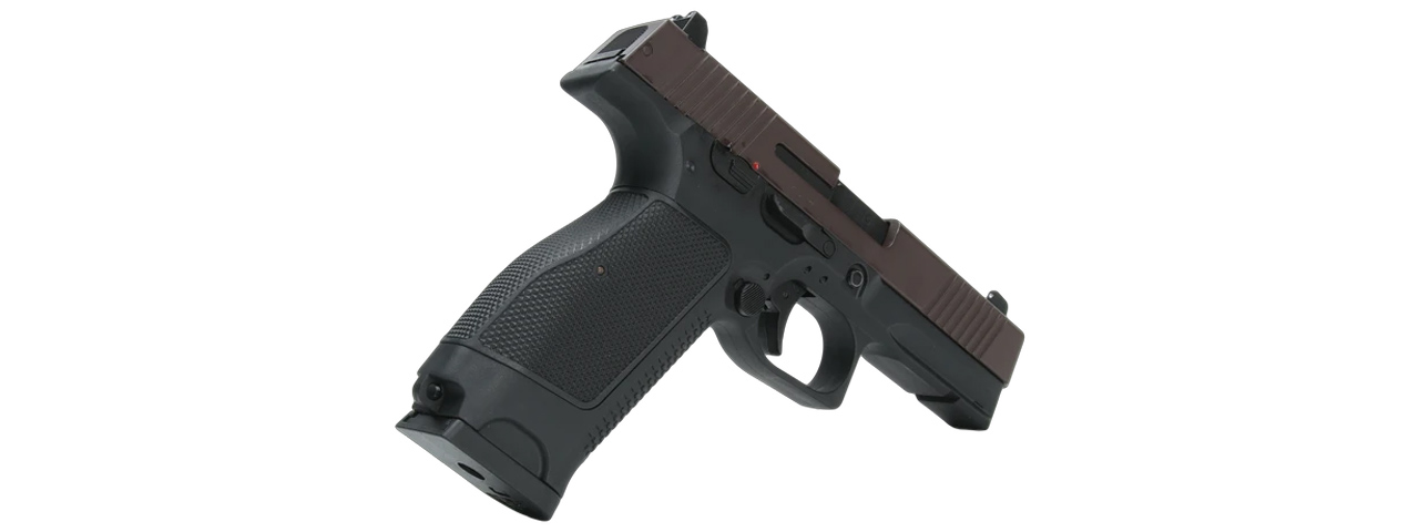 Kizuna Works MKW Full Sized Gas Blowback Airsoft Pistol - (Metal/Cerakote Brown)