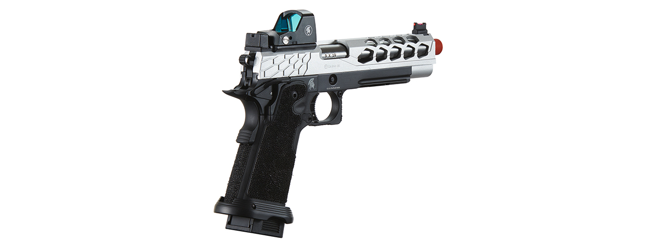 Lancer Tactical Stryk Hi-Capa 5.1 Gas Blowback Airsoft Pistol w/ Micro Red Dot Sight - (Black & Silver)