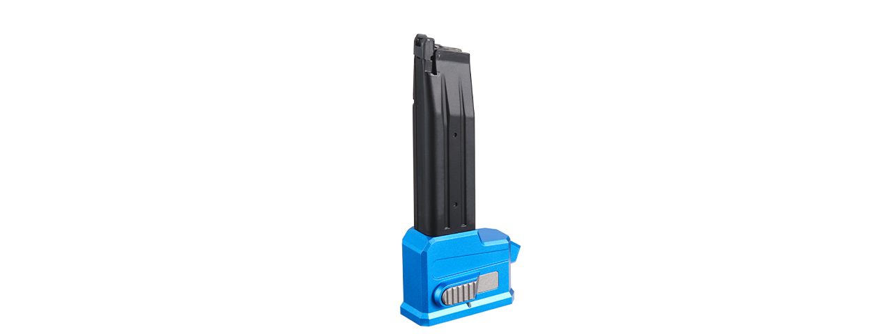 Lancer Tactical HPA AEG M4 Magazine Adaptor For TM HICAPA Airsoft Pistols - (Blue)