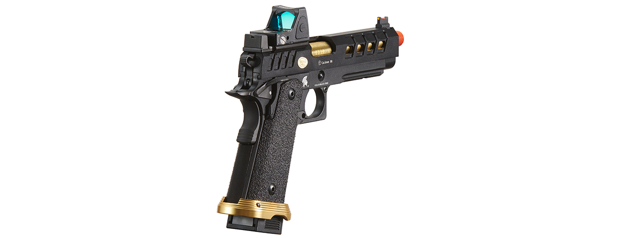 Lancer Tactical Heracles Hi-Capa Gas Blowback Airsoft Pistol - (Black/Gold w/ Reflex Dot)