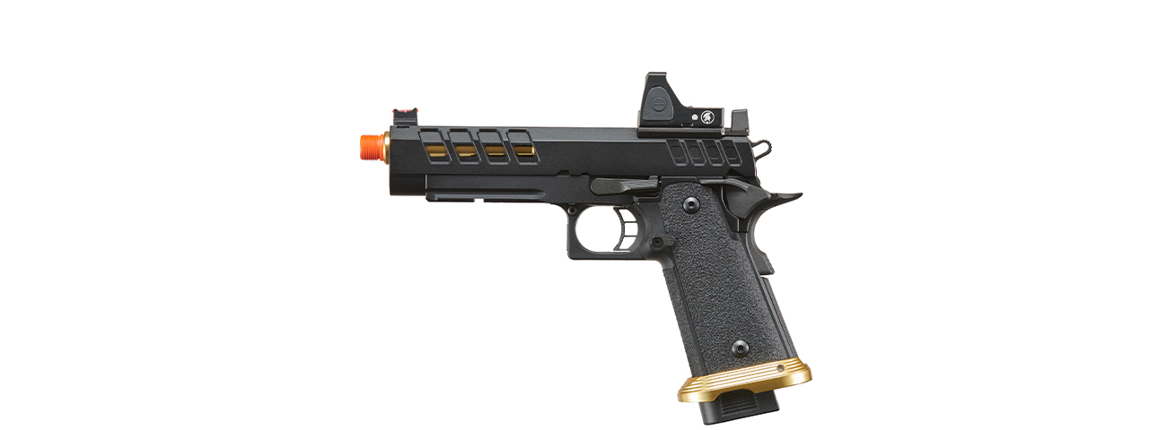 Lancer Tactical Heracles Hi-Capa Gas Blowback Airsoft Pistol - (Black/Gold w/ Reflex Dot)