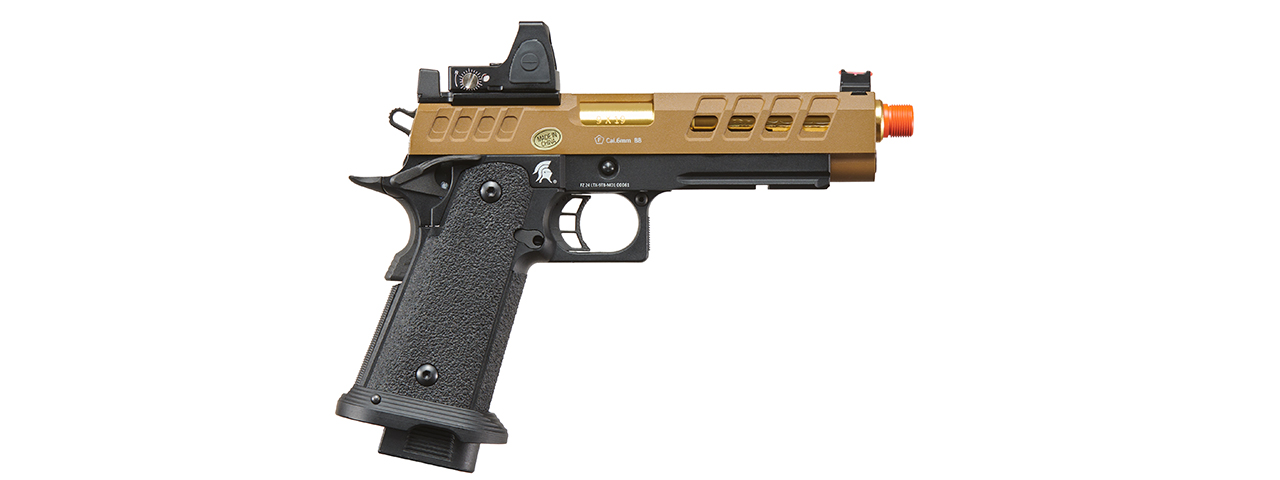 Lancer Tactical Heracles Hi-Capa Gas Blowback Airsoft Pistol - (Tan/Black w/ Reflex Dot)