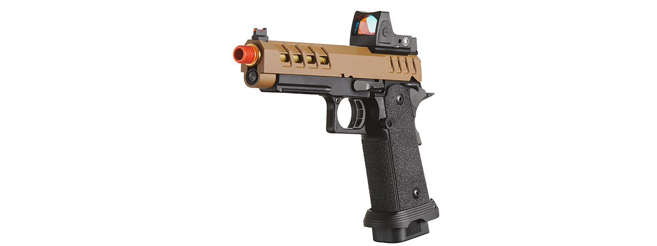 Lancer Tactical Heracles Hi-Capa Gas Blowback Airsoft Pistol - (Tan/Black w/ Reflex Dot)