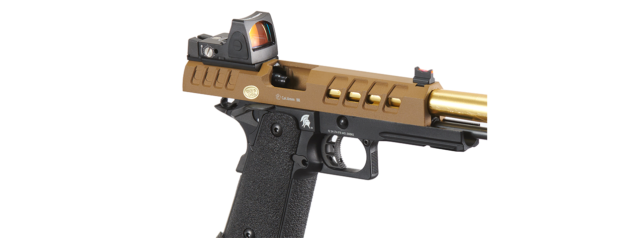 Lancer Tactical Heracles Hi-Capa Gas Blowback Airsoft Pistol - (Tan/Black w/ Reflex Dot)